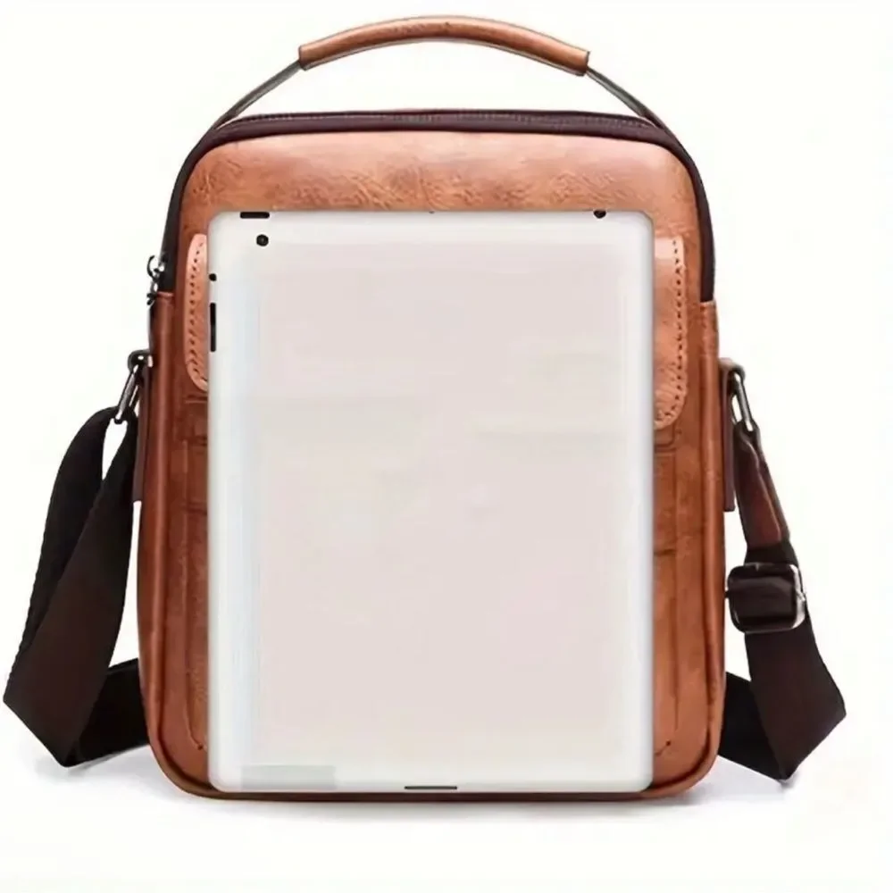 CarlKimu Men’s black leather bag - Picture 2 of 6